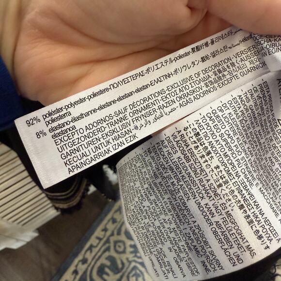 ZARA Women's L Combination Faux Suede Embroidered Jacket Boho Western Black - Picture 14 of 16